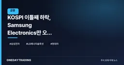 KOSPI 이틀째 하락, Samsung Electronics만 오른 장의 경고