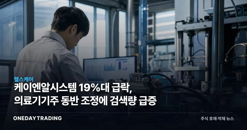 케이엔알시스템 19%대 급락, 의료기기주 동반 조정에 검색량 급증