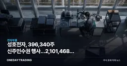 성호전자, 396,340주 신주인수권 행사…2,101,468주 남았다