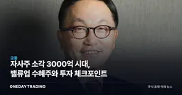 자사주 소각 3000억 시대, 밸류업 수혜주와 투자 체크포인트
