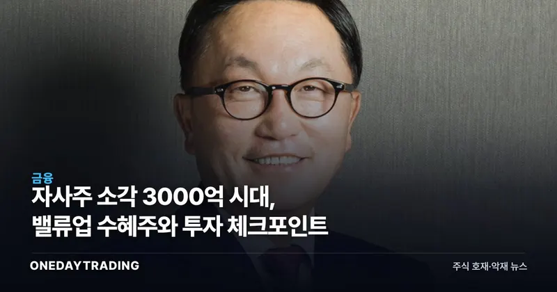 자사주 소각 3000억 시대, 밸류업 수혜주와 투자 체크포인트