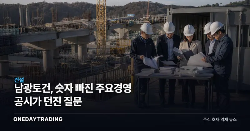 남광토건, 숫자 빠진 주요경영 공시가 던진 질문
