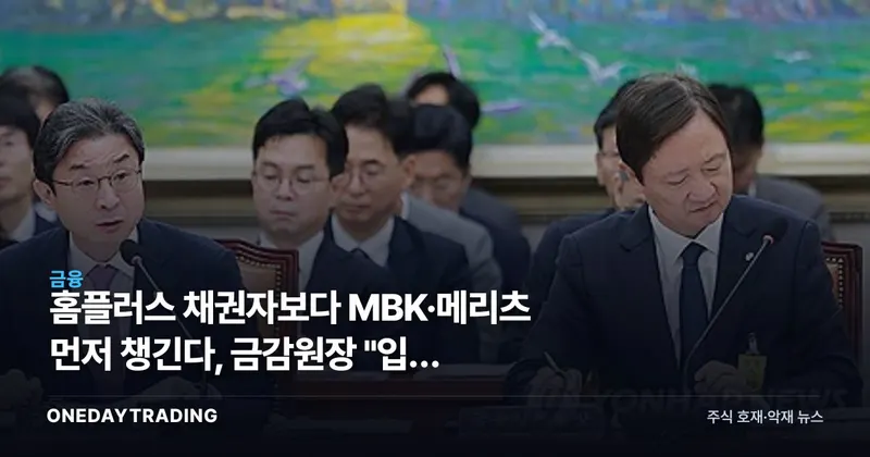 홈플러스 채권자보다 MBK·메리츠 먼저 챙긴다, 금감원장 "입법 시정" 촉구
