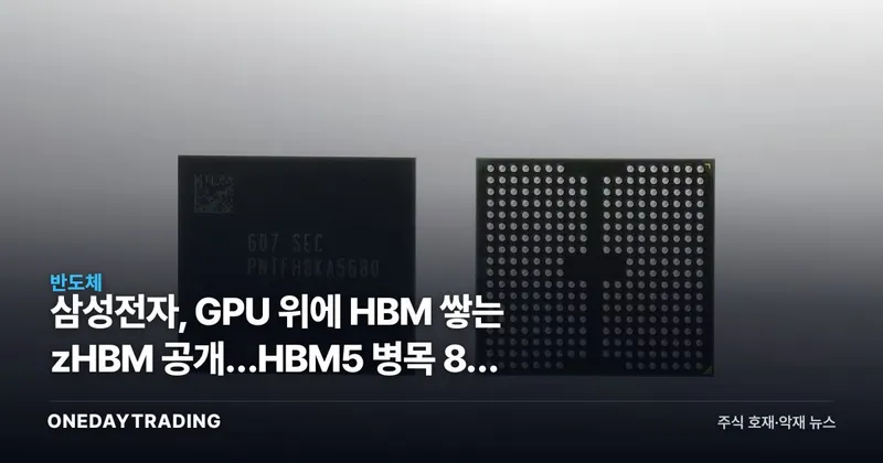 삼성전자, GPU 위에 HBM 쌓는 zHBM 공개…HBM5 병목 8배 줄인다