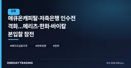 애큐온캐피탈·저축은행 인수전 격화…메리츠·한화·바이칼 본입찰 참전