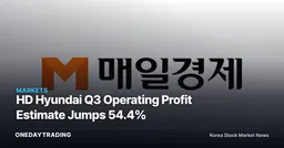 HD Hyundai Q3 Operating Profit Estimate Jumps 54.4%