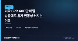 미국 SPR 400만 배럴 방출에도 유가 변동성 커지는 이유