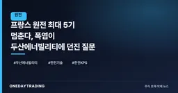 프랑스 원전 최대 5기 멈춘다, 폭염이 두산에너빌리티에 던진 질문
