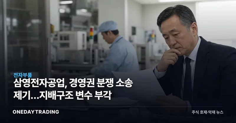 삼영전자공업, 경영권 분쟁 소송 제기…지배구조 변수 부각