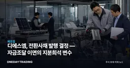 디에스엠, 전환사채 발행 결정 — 자금조달 이면의 지분희석 변수