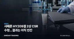 샤페론 HY209겔 2상 CSR 수령…결과는 아직 빈칸