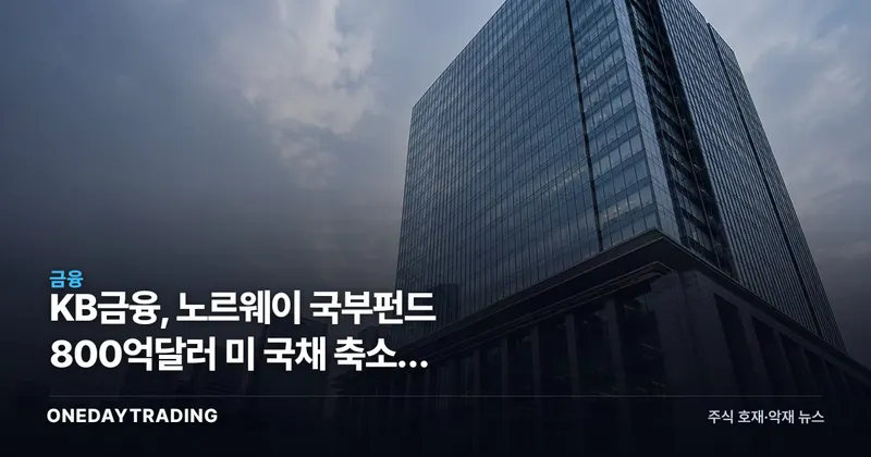 KB금융, 노르웨이 국부펀드 800억달러 미 국채 축소가 금리판을 흔든다