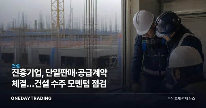진흥기업, 단일판매·공급계약 체결…건설 수주 모멘텀 점검