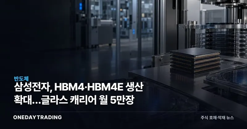 삼성전자, HBM4·HBM4E 생산 확대…글라스 캐리어 월 5만장