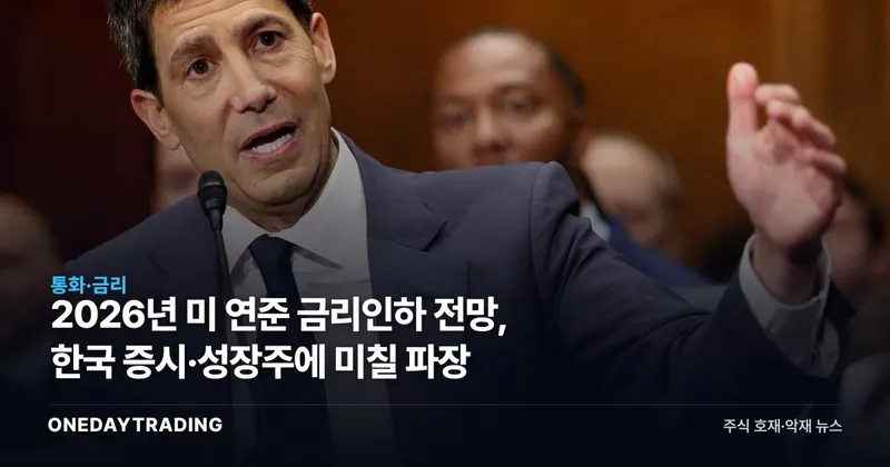 2026년 美 연준 금리인하 전망, 한국 증시·성장주에 미칠 파장