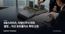 KB스타리츠, 타법인주식 취득 결정… 자산 포트폴리오 확대 신호