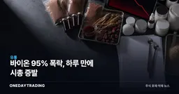 바이온 95% 폭락, 하루 만에 시총 증발