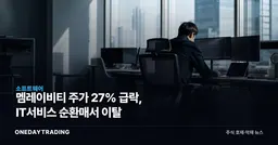 멤레이비티 주가 27% 급락, IT서비스 순환매서 이탈