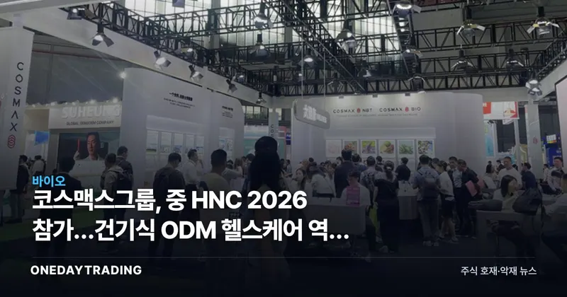 코스맥스그룹, 中 HNC 2026 참가…건기식 ODM 헬스케어 역량 부각
