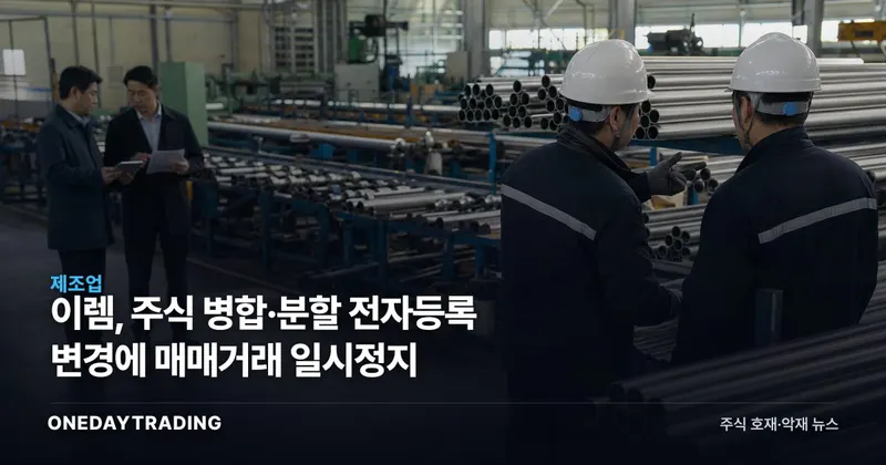 이렘, 주식 병합·분할 전자등록 변경에 매매거래 일시정지