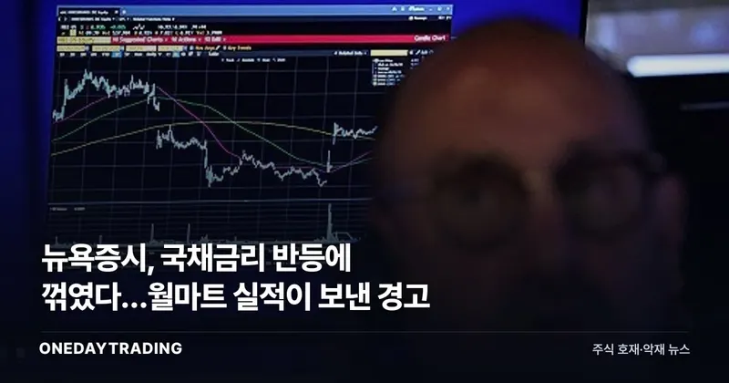 뉴욕증시, 국채금리 반등에 꺾였다…월마트 실적이 보낸 경고