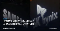 삼성전자·SK하이닉스, 마이크론 사상 최대 매출에도 장 초반 약세