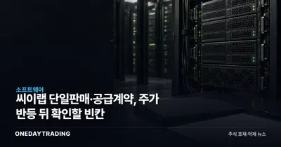 씨이랩 단일판매·공급계약, 주가 반등 뒤 확인할 빈칸