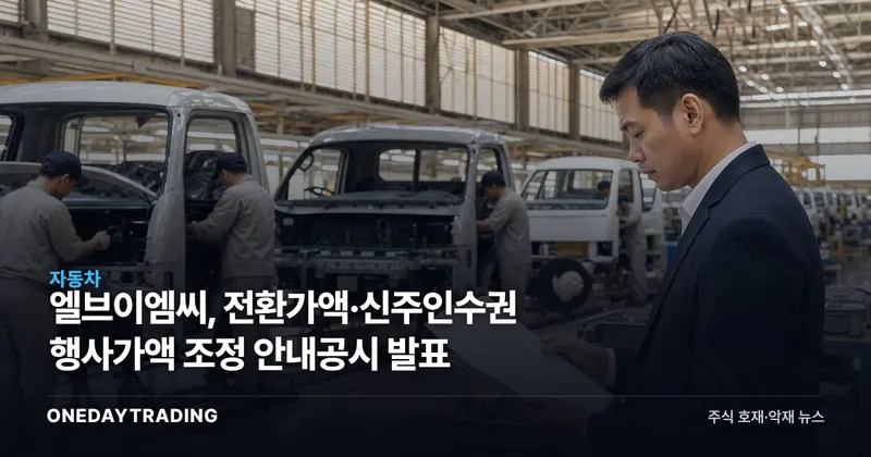 엘브이엠씨, 전환가액·신주인수권 행사가액 조정 안내공시 발표