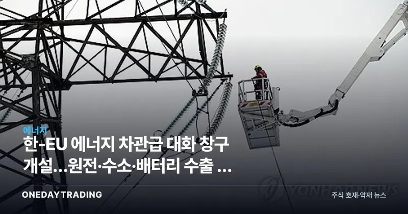 한-EU 에너지 차관급 대화 창구 개설…원전·수소·배터리 수출 길 넓어지나