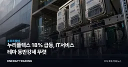 누리플렉스 18% 급등, IT서비스 테마 동반강세 뚜렷