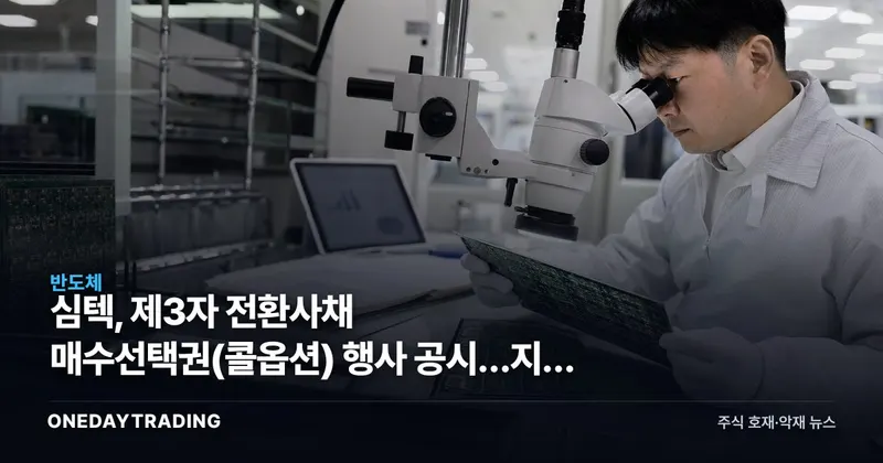 심텍, 제3자 전환사채 매수선택권(콜옵션) 행사 공시…지분 변동 주목