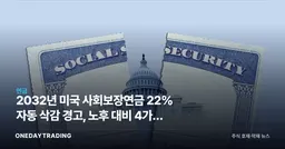 2032년 미국 사회보장연금 22% 자동 삭감 경고, 노후 대비 4가지 전략