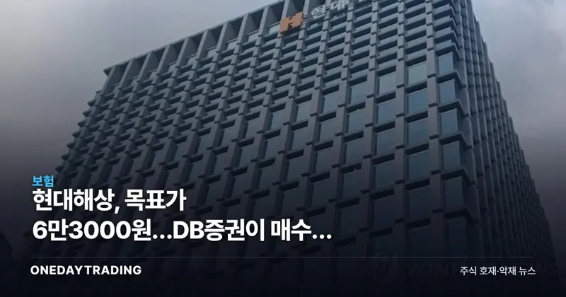 현대해상, 목표가 6만3000원…DB증권이 매수로 돌린 이유