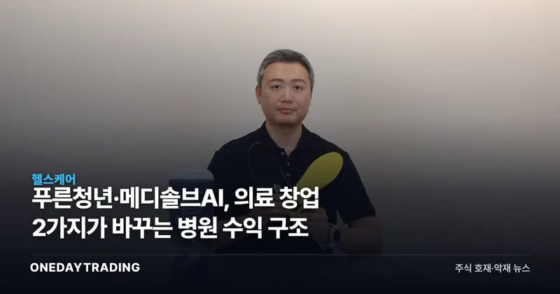 푸른청년·메디솔브AI, 의료 창업 2가지가 바꾸는 병원 수익 구조