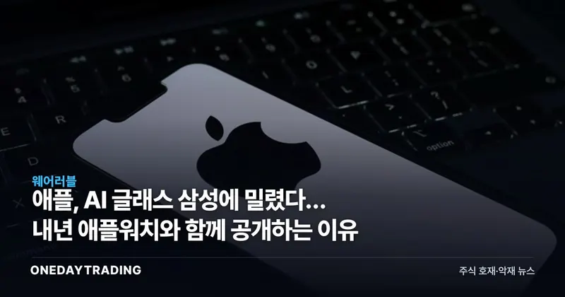애플, AI 글래스 삼성에 밀렸다… 내년 애플워치와 함께 공개하는 이유