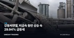강동씨앤엘, 비금속 동반 상승 속 29.94% 급등세