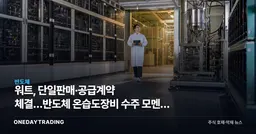 워트, 단일판매·공급계약 체결…반도체 온습도장비 수주 모멘텀 점검