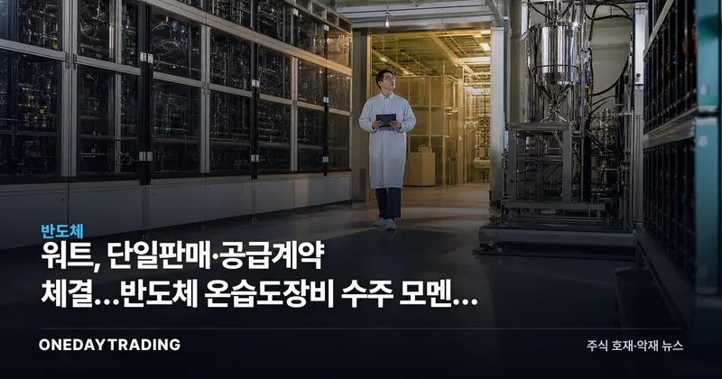 워트, 단일판매·공급계약 체결…반도체 온습도장비 수주 모멘텀 점검