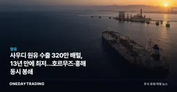 사우디 원유 수출 320만 배럴, 13년 만에 최저…호르무즈·홍해 동시 봉쇄