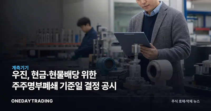 우진, 현금·현물배당 위한 주주명부폐쇄 기준일 결정 공시