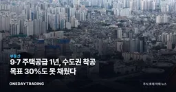 9·7 주택공급 1년, 수도권 착공 목표 30%도 못 채웠다