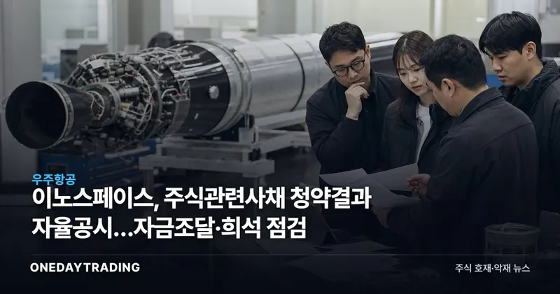 이노스페이스, 주식관련사채 청약결과 자율공시…자금조달·희석 점검