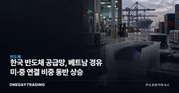 한국 반도체 공급망, 베트남 경유 미·중 연결 비중 동반 상승
