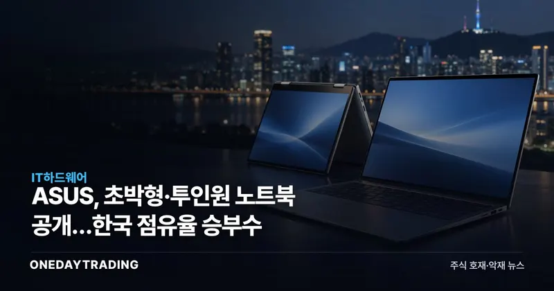 ASUS, 초박형·투인원 노트북 공개…한국 점유율 승부수