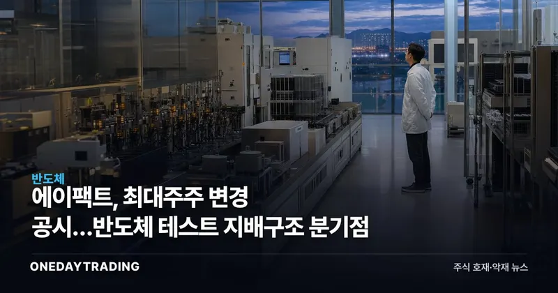 에이팩트, 최대주주 변경 공시…반도체 테스트 지배구조 분기점