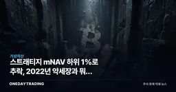 스트래티지 mNAV 하위 1%로 추락, 2022년 약세장과 뭐가 다른가