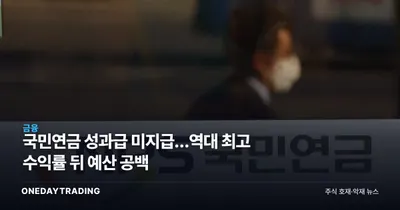 국민연금 성과급 미지급…역대 최고 수익률 뒤 예산 공백