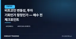 비트코인 변동성, 투자 기회인가 함정인가 — 매수 전 체크포인트