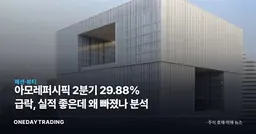 아모레퍼시픽 2분기 29.88% 급락, 실적 좋은데 왜 빠졌나 분석