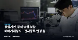 동일기연, 주식 병합·분할發 매매거래정지…전자등록 변경 절차 진입